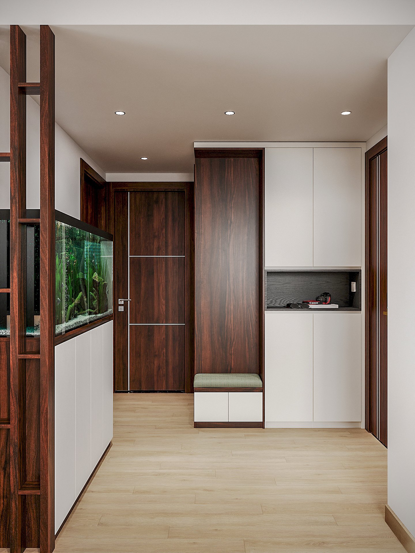 Beautiful living room interior model for apartment buildings