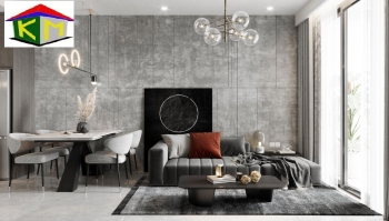 Mẫu phòng khách đẹp gam màu xi măng chưa bao giờ hết HOT